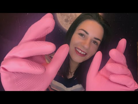 ASMR | Rubber Gloves Crinkly Hand Sounds & Soothing Whispers 💗