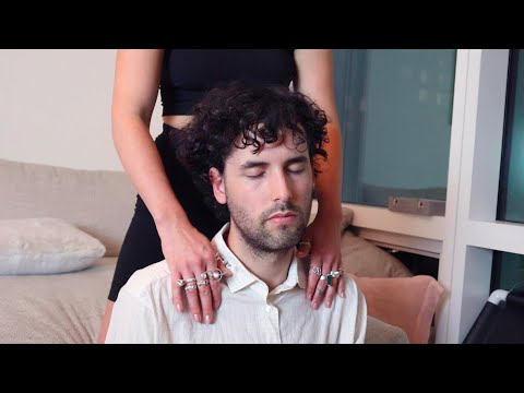 ASMR x Tarturyar tingly touches and face massage on Raymond (whispers)