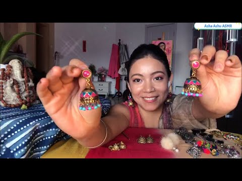 ASMR Jhumka Earrings Shop 🦚*Soft Spoken and Surface Slow Tapping Relaxing Sounds*