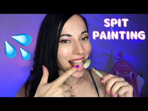 ASMR SPIT PAINTING ON YOUR FACE💦 Super intense and wet mouth sounds