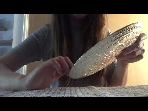 ASMR ~ Tapping and Scratching on Tingly Textured Glass  Plate