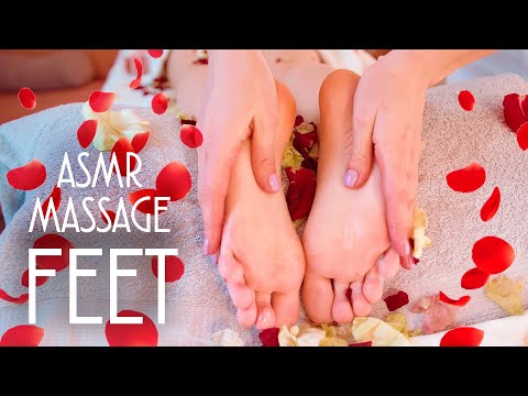 ASMR | MASSAGE | Rose petals Asmr FEET massage no talking
