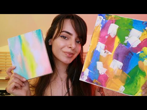 ASMR Painting Tour 🎨 My Art, Tapping & Random Little Triggers (Whispered)