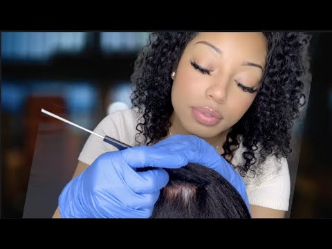 ASMR Scalp Check (layered sounds)(w/ relaxed afro texture) for sleep
