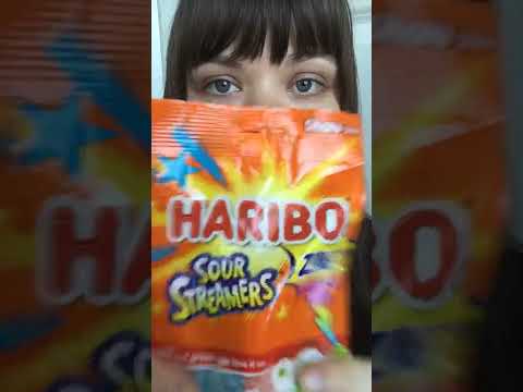 ASMR 🛍✴️ HARIBO SOUR STREAMERS PACKAGE PLASTIC CRINKLE satisfying sunny sounds #shorts #asmrcandy