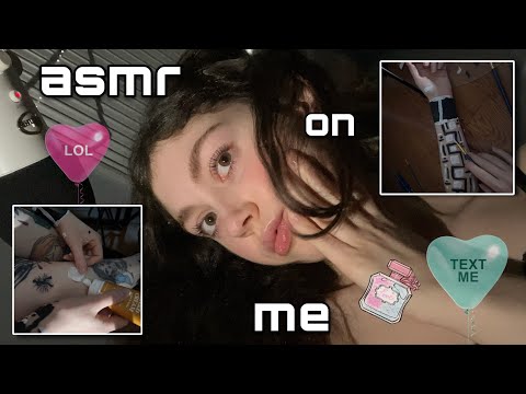 ASMR Body Painting + Leg Massage on Me | Arms + Chest, Natural Mouth Sounds/Breaths, Lotion Sounds