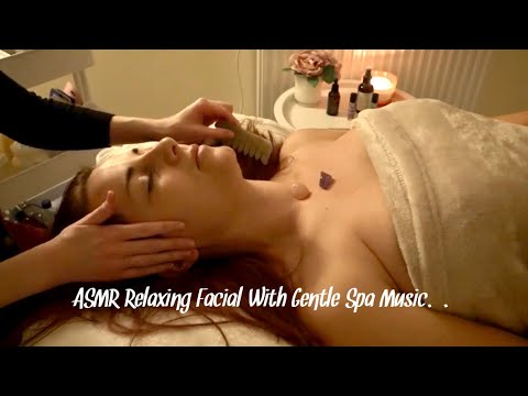 ASMR Relaxing Aromatherapy Face, Neck, Ear & Scalp Massage WITH MUSIC for natural sleep.