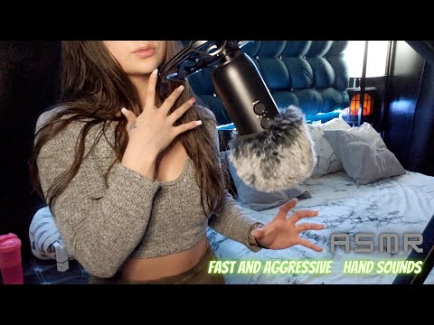 ASMR Whispered Fast And Aggressive Hand Sounds, and Hand Movements With Mic For Relaxation (Rambles)