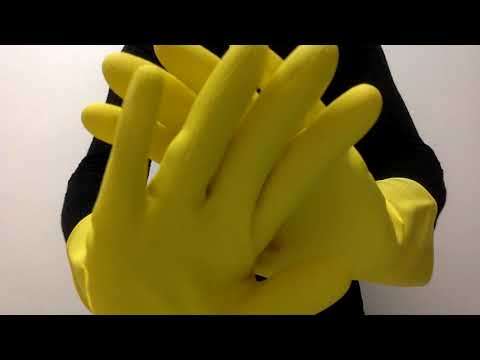 #Rubbergloves #ASMR Mummy Clean Pamper and Revive You with Elbow Grease Yellow Dishwashing Gloves