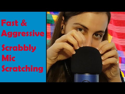 ASMR Fast & Aggressive Scrabbly Mic Scratching (Short, Quick Scratches)