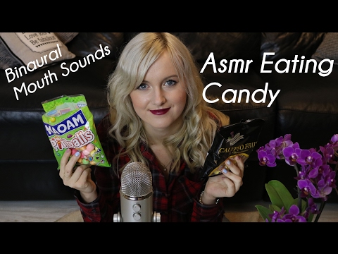 ASMR Eating Candy Mouth Sounds Binaural Ear to Ear No Talking