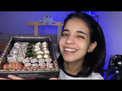 asmr comendo comida japonesa! mukbang sushi 🍣🔥