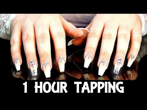 1 Hour ASMR Tapping Glamour Nails NO Talking For Sleep