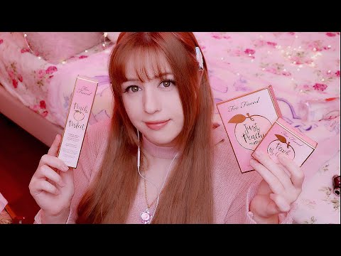 ASMR 🍑Too faced Peach Collection🍑 Tapping on Make Up, Show & Tell