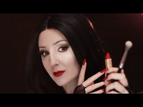 Morticia Addams Does Your Makeup for the Charity Auction (ASMR RP + long nail tapping)