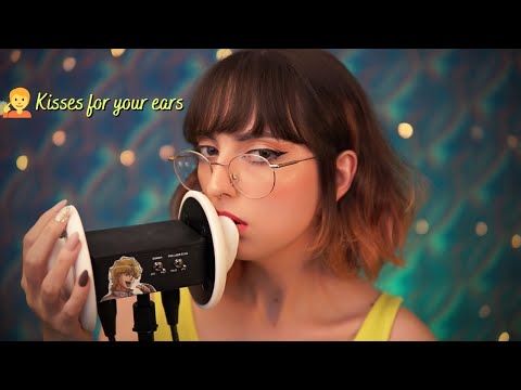 ASMR kisses & mouth sounds for your ears / trigger words, tongue flutters