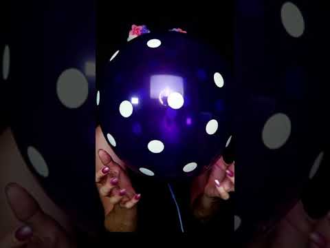 ASMR: Blowing Up/Inflating/Tapping/Popping Black Polka Dot Balloon  #shorts