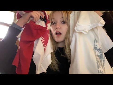 asmr clothing try-on haul 💓 depop haul, whispering, hand sounds, fabric sounds
