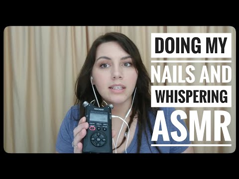 Doing My Nails and Whispering ASMR(Plastic and Filing)