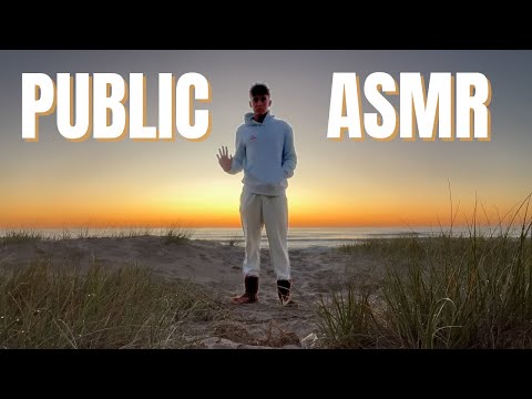 PUBLIC ASMR AT THE BEACH (sunrise) ☀️☺️