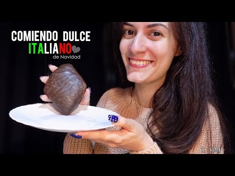 ♡ASMR español♡ COMIENDO DULCE ITALIANO DE NAVIDAD♥ 🇮🇹🎄 (eating, mouth sounds, Susurros!)