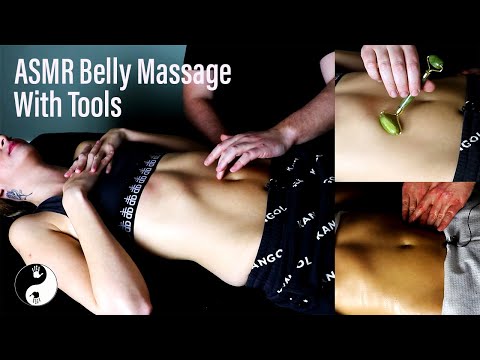 Belly Massage For Weight Loss & Relaxation with Jade Tools [ASMR][No Talking]