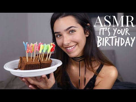 ASMR It's Your Birthday Roleplay! (Personal attention, Hair brushing, Lotion sounds, Tapping..)