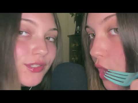 ASMR | twins EAT your ears 👂 so tingly (trust me)