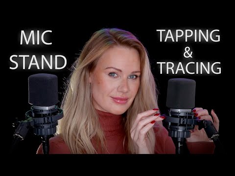 ASMR MIC STAND TAPPING TRACING & SCRATCHING • Deep Ear Attention with soft WHISPERS