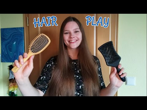 ASMR Hair Play - Hair Flipping, Hair Brushing, Bun Drops