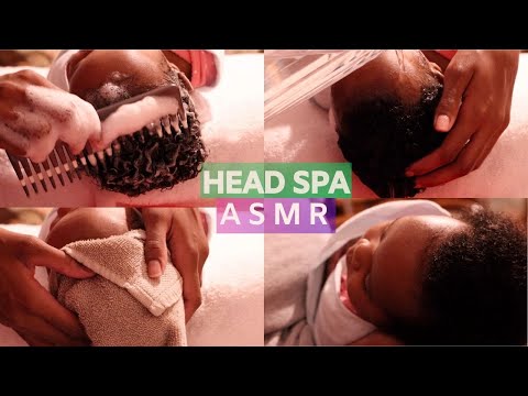 ASMR Relaxing Shampoo Wash and Hair Play *soft spoken 🥰 whispers* Baby Spa 💆🏾‍♀️