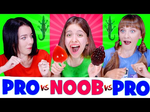 ASMR Noob vs Pro Eating Challenge (Tik Tok Jelly Fruit, Giant Gummy Crocodile)