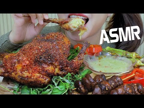 ASMR Mukbang roasted chicken with chili salt,chewy eating sounds +食べる,咀嚼音,먹방 이팅 | LINH-ASMR