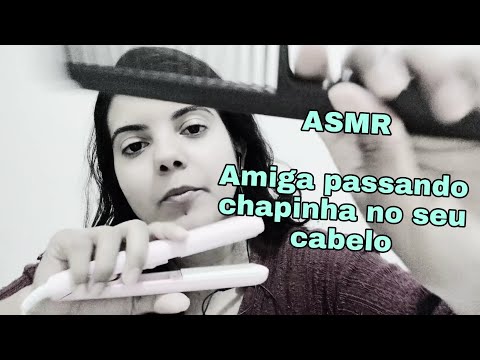 [ASMR Caseiro] Amiga passando chapinha no seu cabelo - Roleplay preto e branco