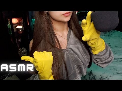 ASMR -Whispered Mic Sounds With Gloves, Hand Movements, Crinkles, Finger Flutters Fast & Aggressive