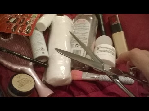 relaxing asmr scissoring various makeup objects