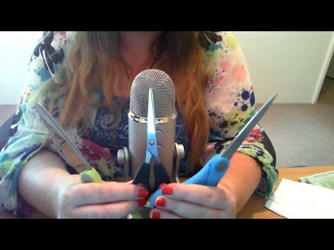 ASMR | Scissor sounds & Paper cutting (NO TALKING) Blue yeti