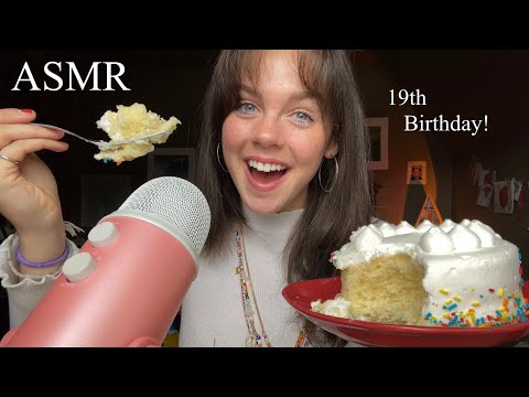 ASMR Eating a Cake for my 19th BIRTHDAY