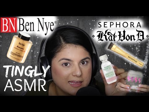 ASMR Makeup Haul: Tapping Makeup with Acrylic Nails | Amy Ali ASMR