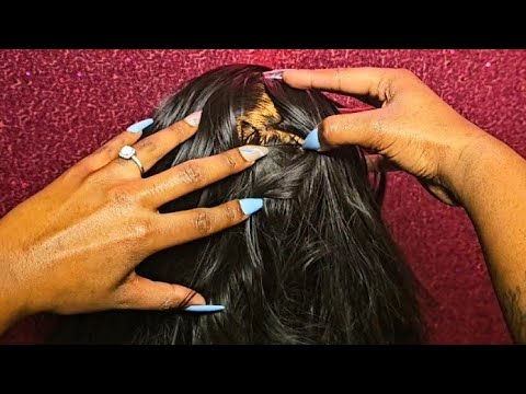 ASMR| Scalp Check With Long Nails 💅 (Minimal Talking) Combing & Brushing Hairplay Sounds