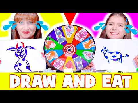 ASMR Mukbang Challenge Draw and Eat Magic Wheel