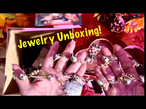 Jewelry unboxing! (Whispered W/Polite gum chewing version) Jingly jewelry & crinkly papers! ASMR