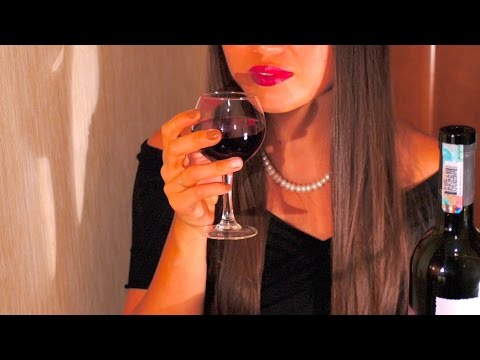 ASMR Wine Drinking and Lipstick Applying (No Talking)