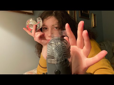 ASMR placing and ripping tape off the microphone