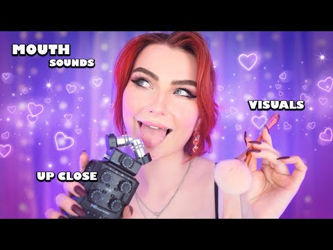 ASMR Fast & Aggressive Mouth Sounds w/ Visuals (Hand Movements, Camera Brushing, Face Touching+)