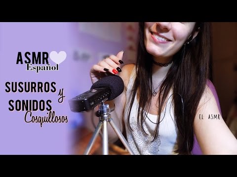 ♡ ASMR español ♡ Susurros y Sonidos Cosquillosos ♥ (tongue clicking, mouth sounds,tapping)