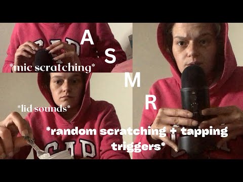 ASMR chaotic mic tapping & scratching - whispering