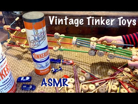 ASMR Request/Vintage Tinker Toys (No talking) Wood & paper sounds (For my husband) Nostalgic