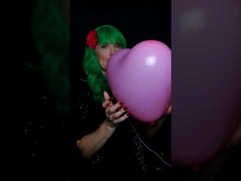 ASMR: Blowing Up/Inflating/Tapping/Popping Pink Heart Balloon  #shorts