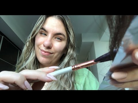ASMR Hairdye and Style Roleplay (Hair Foil Sounds)